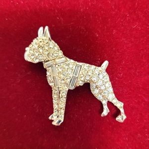 Vintage Boxer Dog Brooch